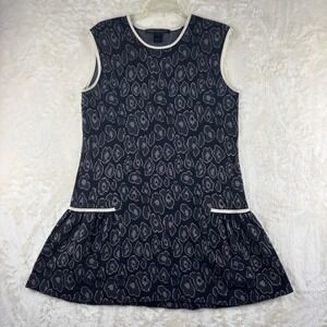 Marc by Marc Jacobs Dress Womens L Black White Geometric Drop Waist